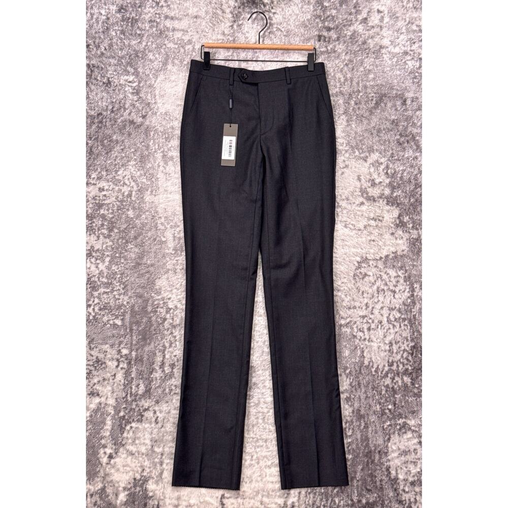 New Spier & Mackay Slim Trouser Pants 30 Mens Gray Super 110s Italian Wool